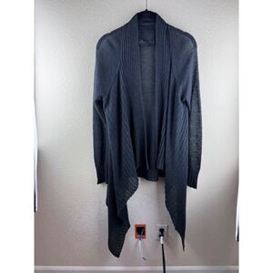 Press‎ PrAna Cardigan Women Large Charcoal Grey Kid Mohair Minimalist  Cozy Soft